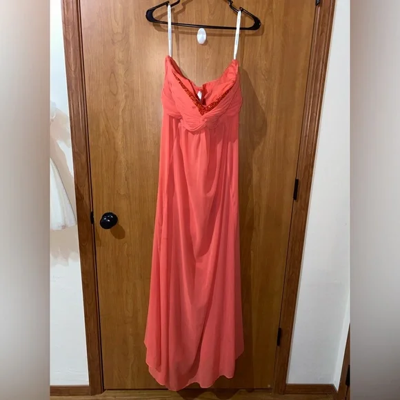 david's bridal orange dress Davids bridal burnt orange/cinnamon bridesmaid wedding guest dress